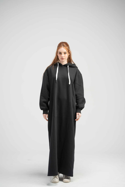 Hoodie dress-black